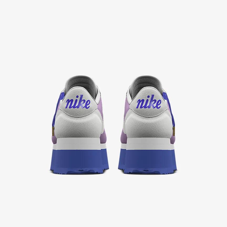 Giày Nike Cortez Platform Unlocked By You Greatest Gift Nữ Trắng Tím